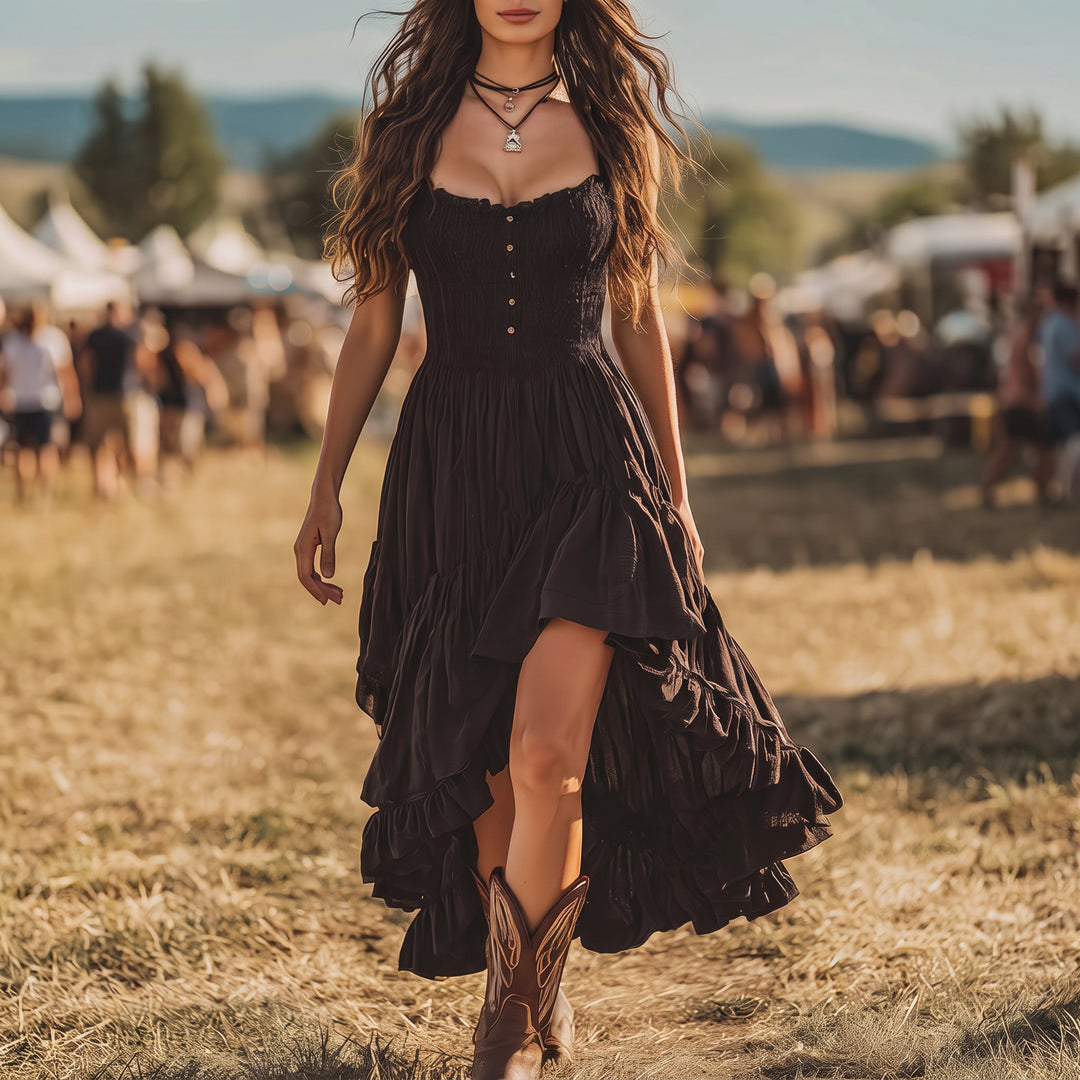 Women's Summer Maxi Dress in black