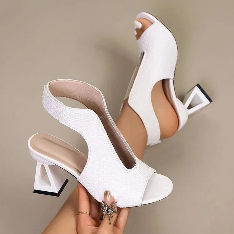Women's Block Heel Heels in white