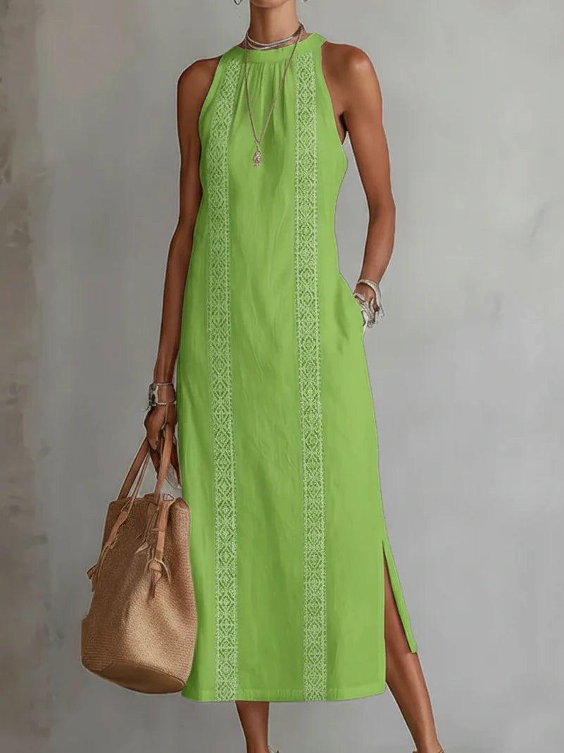 Women's Midi Summer Dress in green