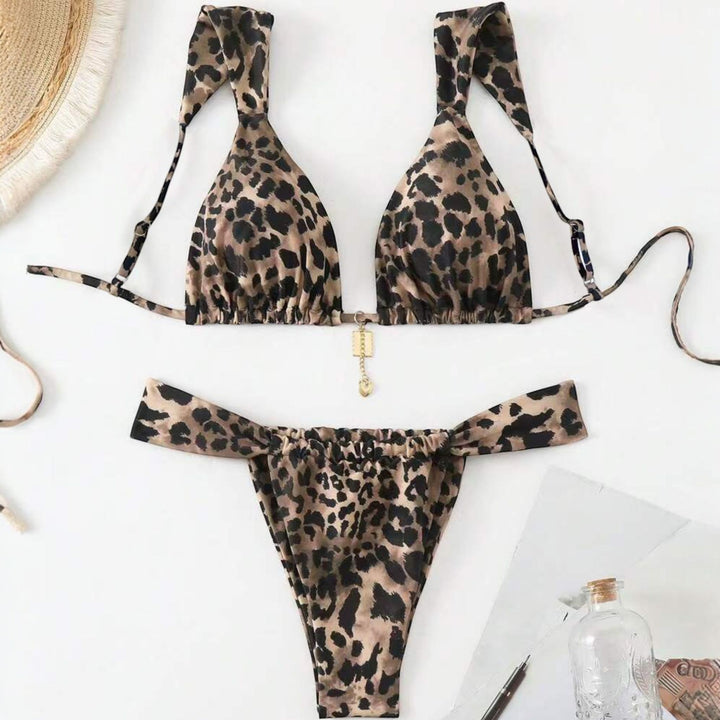 Women's Animal Print Bikini in brown leopard