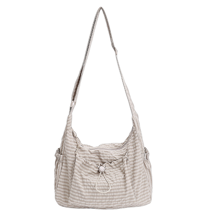 Women's Shoulder Bag in beige plaid
