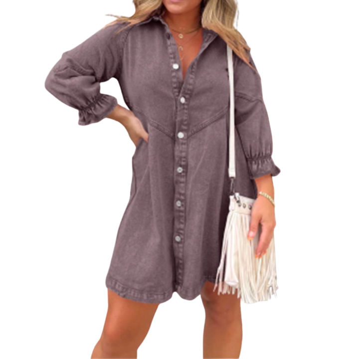 MICHELLE™ – Sophisticated Puff Sleeve Mini Dress