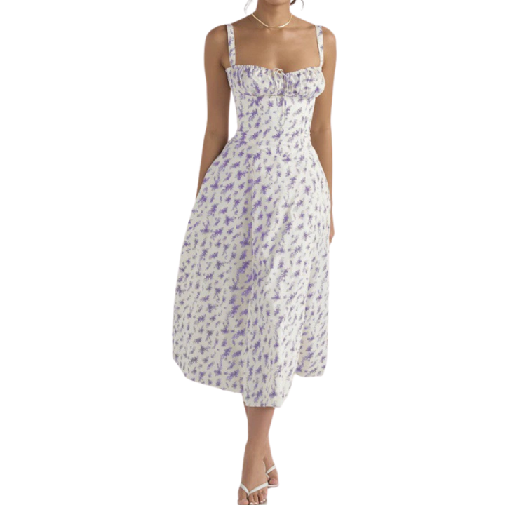 MATILDA™ – Elegant Ruched Corset Midi Dress