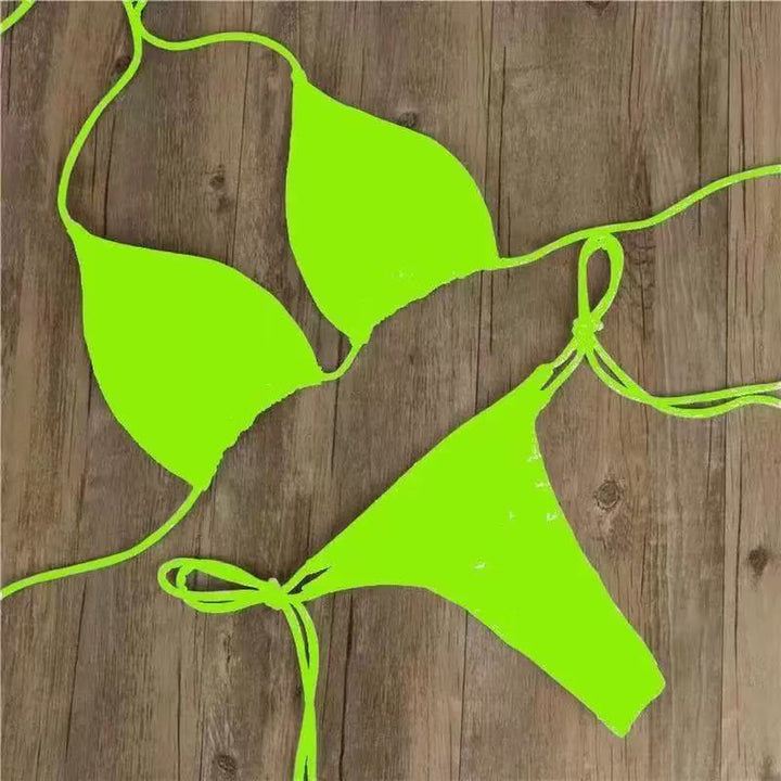 Women's String Bikini in neon green