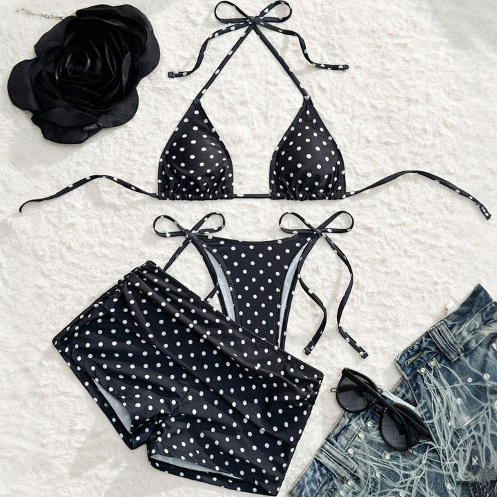 Women's Polka Dot Bikini in black
