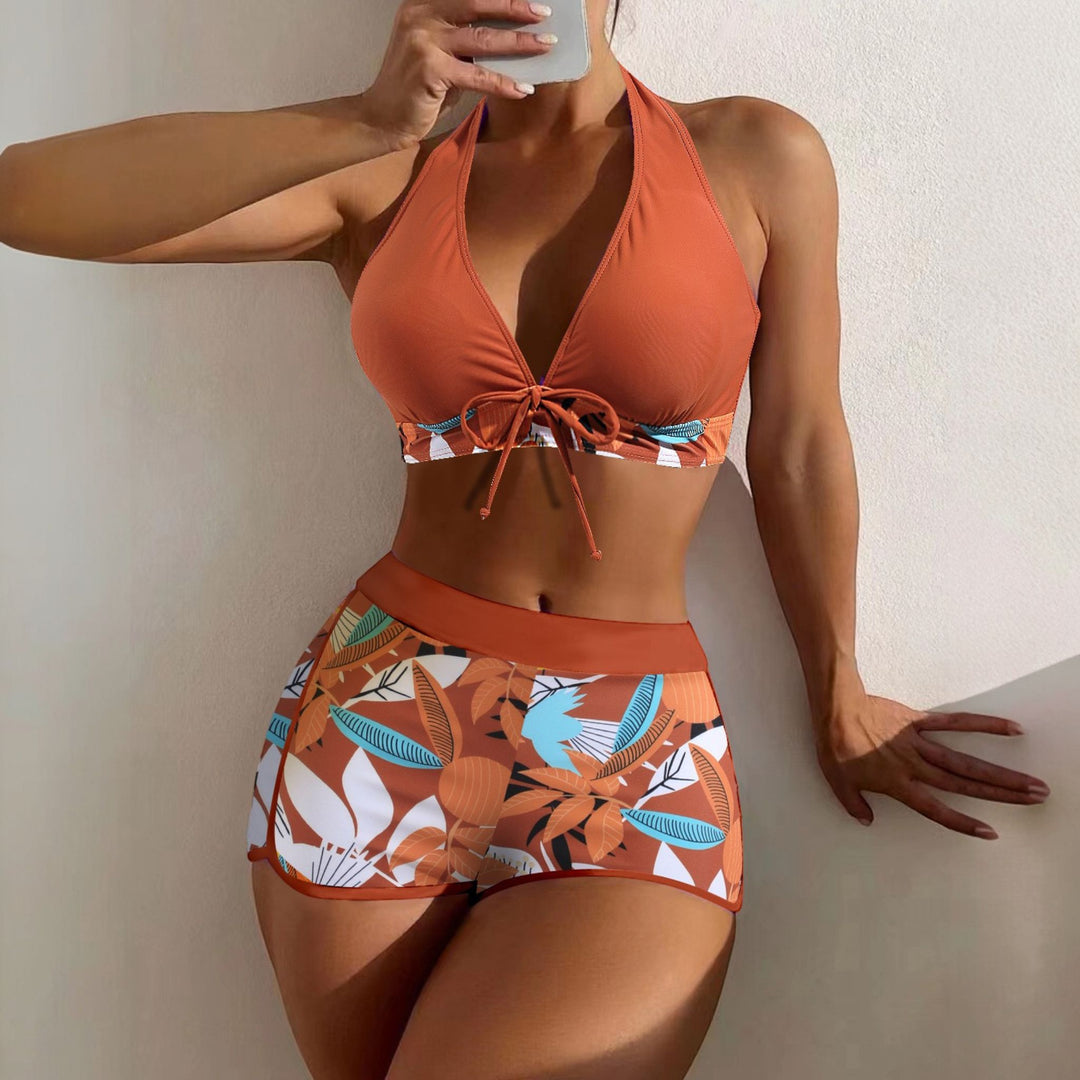 Women's High Waisted Bikini in rust