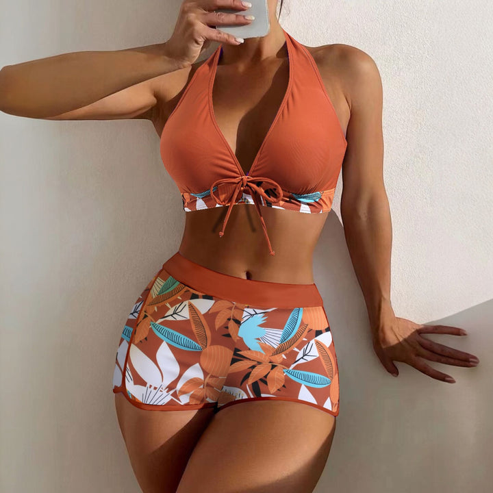Women's High Waisted Bikini in rust