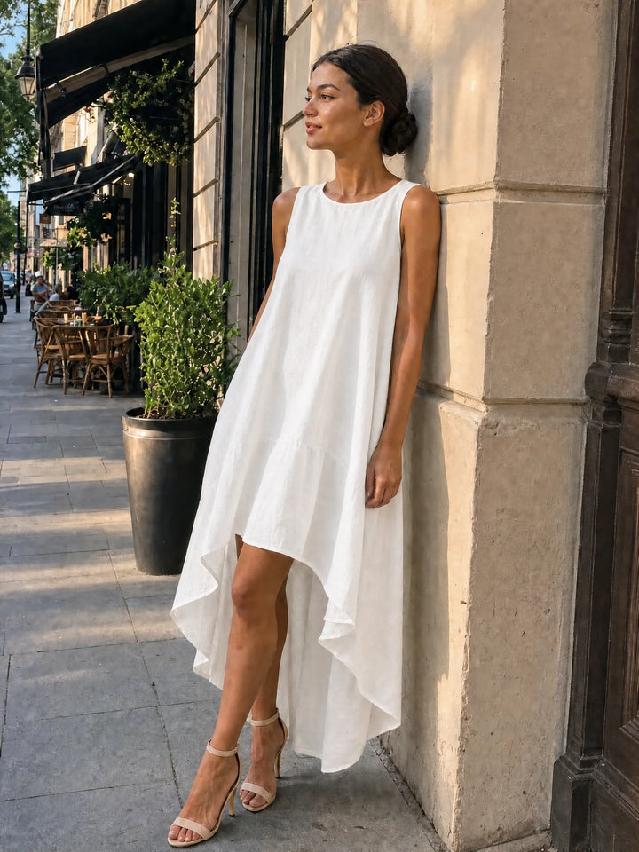 Women's Linen Dress in white