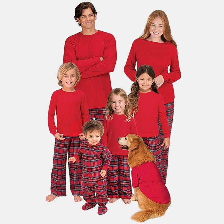 Family Matching Christmas PJs in red
