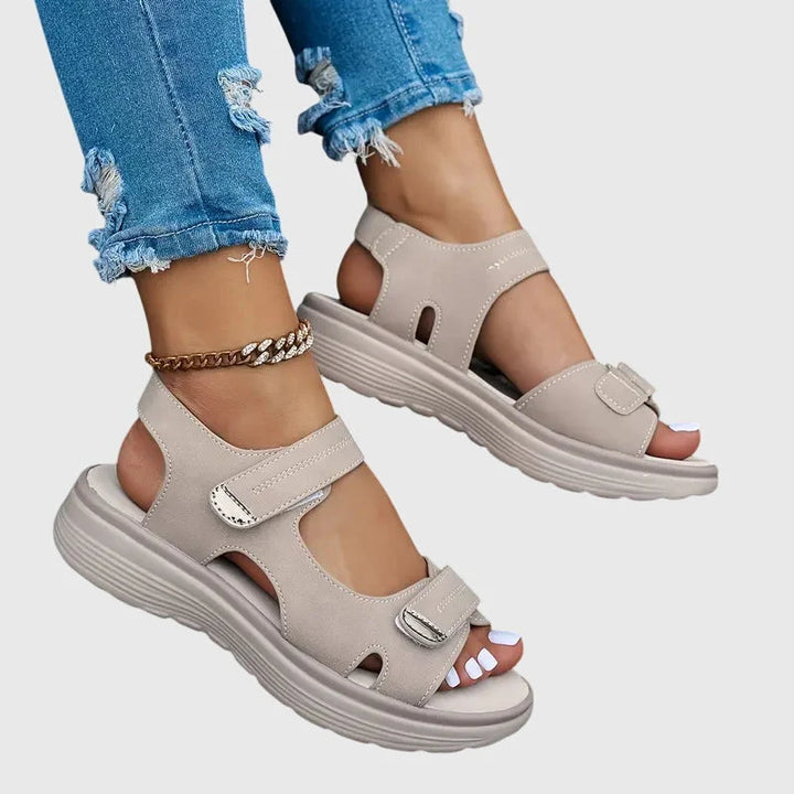 Women's Orthopedic Platform Sandals in khaki