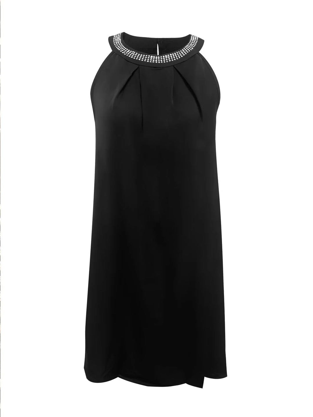 Women's Black Halter Neck Dress in black