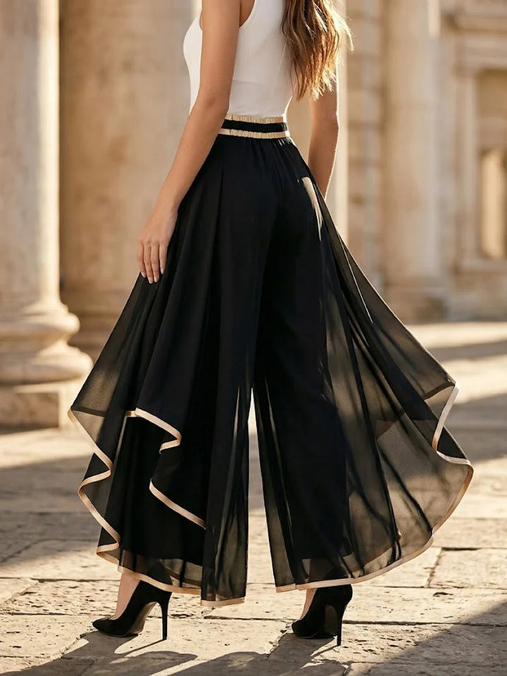 Women's High Waist Wide Leg Pants in black