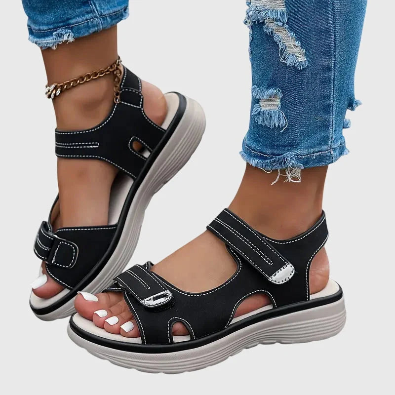 Women's Orthopedic Platform Sandals in black