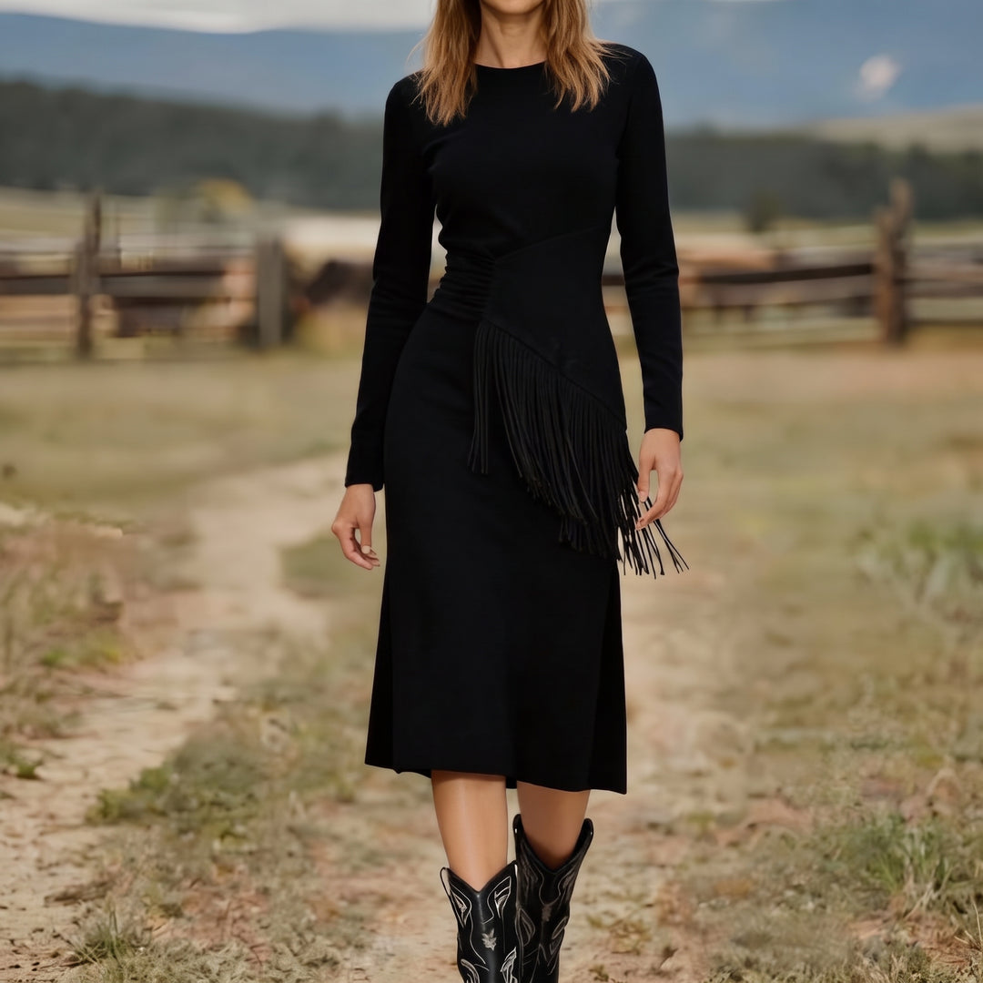 Women's Bodycon Midi Dress in black