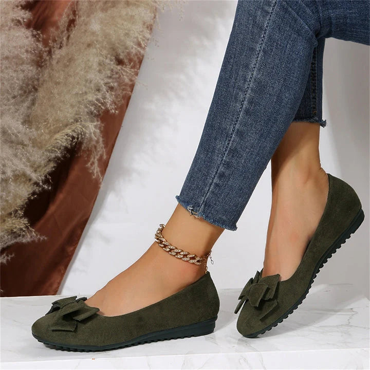 Women's Orthopedic Flats in dark green