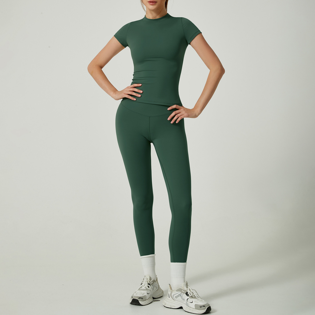 UBE™ - Casual Plain Top and Leggings Loungewear Set