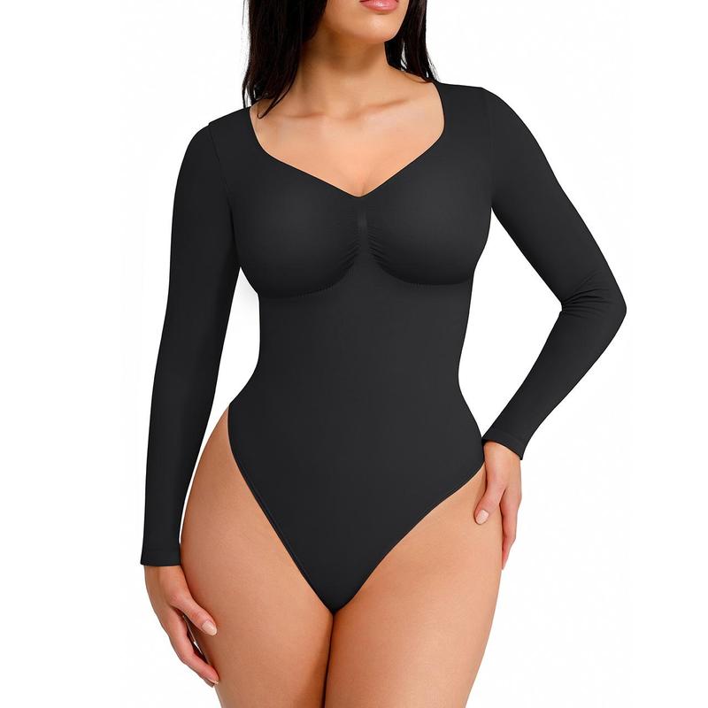SONYA™ - Seamless Shaping Long Sleeve Thong Bodysuit for Comfort