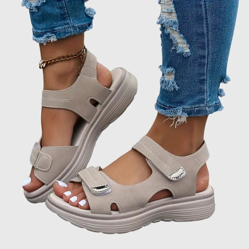 Women's Orthopedic Platform Sandals in khaki