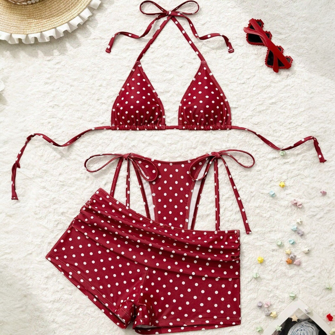Women's Polka Dot Bikini in red