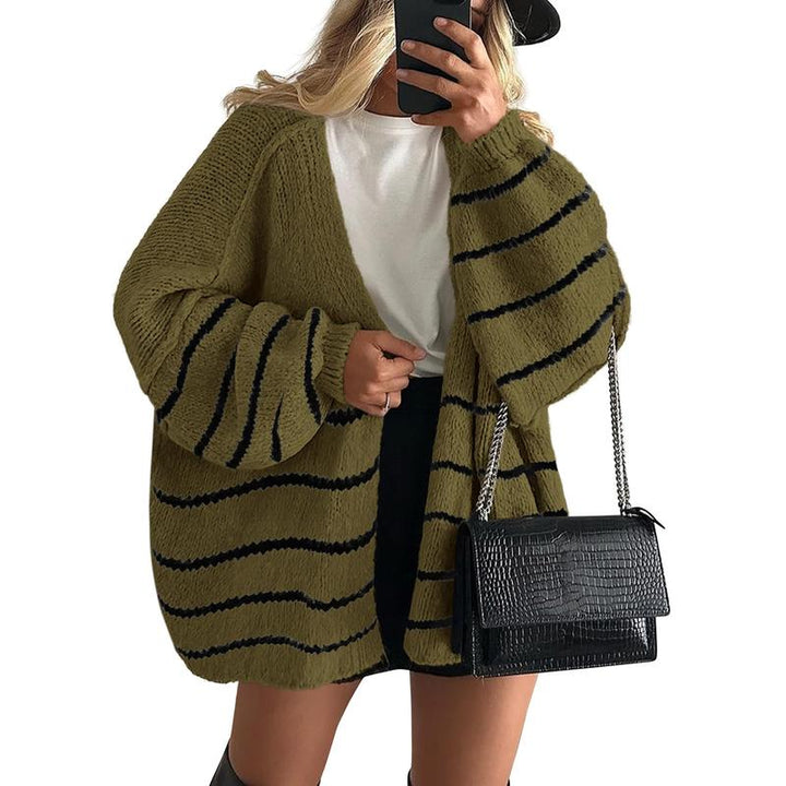 VERONIKA™ - Oversized Fit Lantern Sleeve Autumn Knit Cardigan