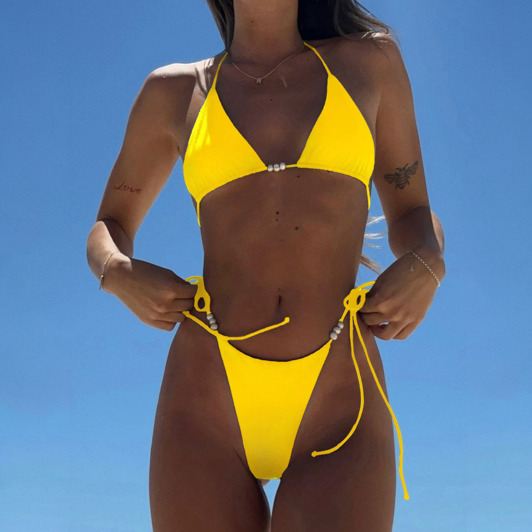 Women's String Bikini in yellow