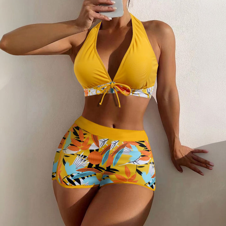 Women's High Waisted Bikini in mustard
