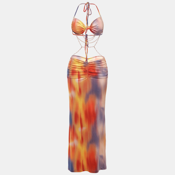 Women's Summer Maxi Dress in orange