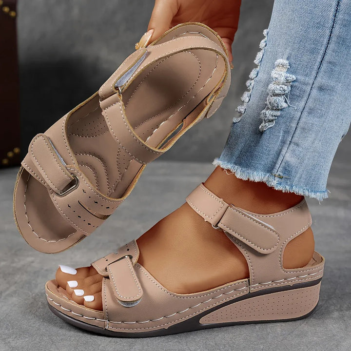 Women's Orthopedic Wedge Sandals in beige