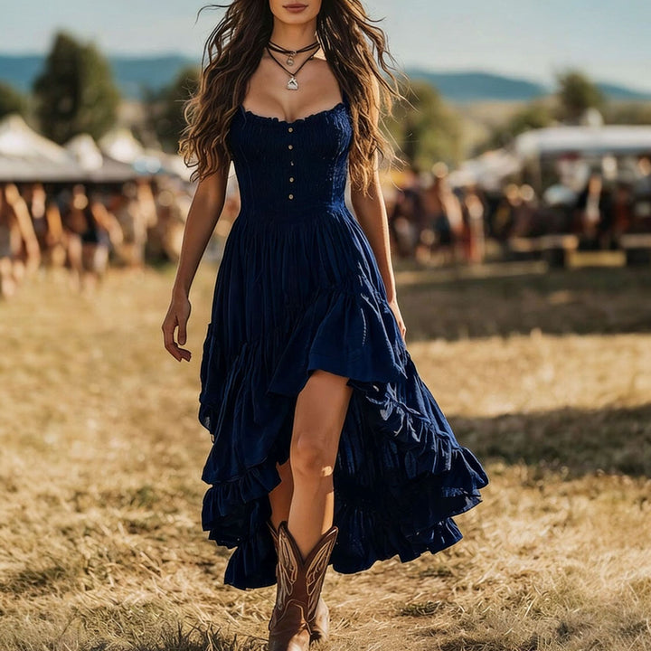 Women's Summer Maxi Dress in navy blue