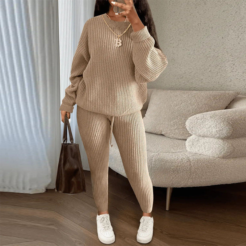 TAMA™ - Cozy Long Sleeve Sweater and Drawstring Pants Set