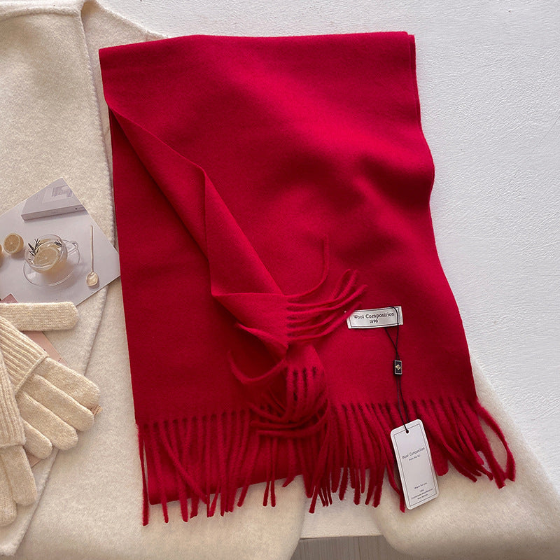 KHIONNE™ - Comfy Soft Plain Tassel Scarf Shawls