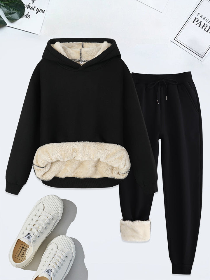 FORDA™ - Cozy Solid Color Hoodie and Drawstring Pants Set