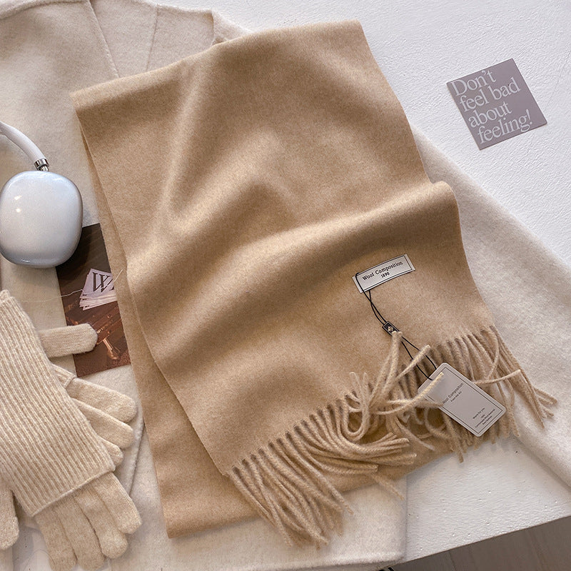 KHIONNE™ - Comfy Soft Plain Tassel Scarf Shawls