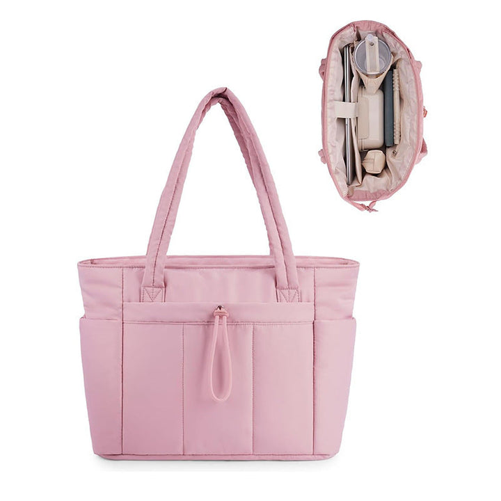 CAROLINE™ - Stylish Insulated Tote Bag with Cup Holder & Laptop Compartment for Travel & Work