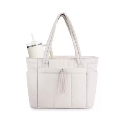 CAROLINE™ - Stylish Insulated Tote Bag with Cup Holder & Laptop Compartment for Travel & Work