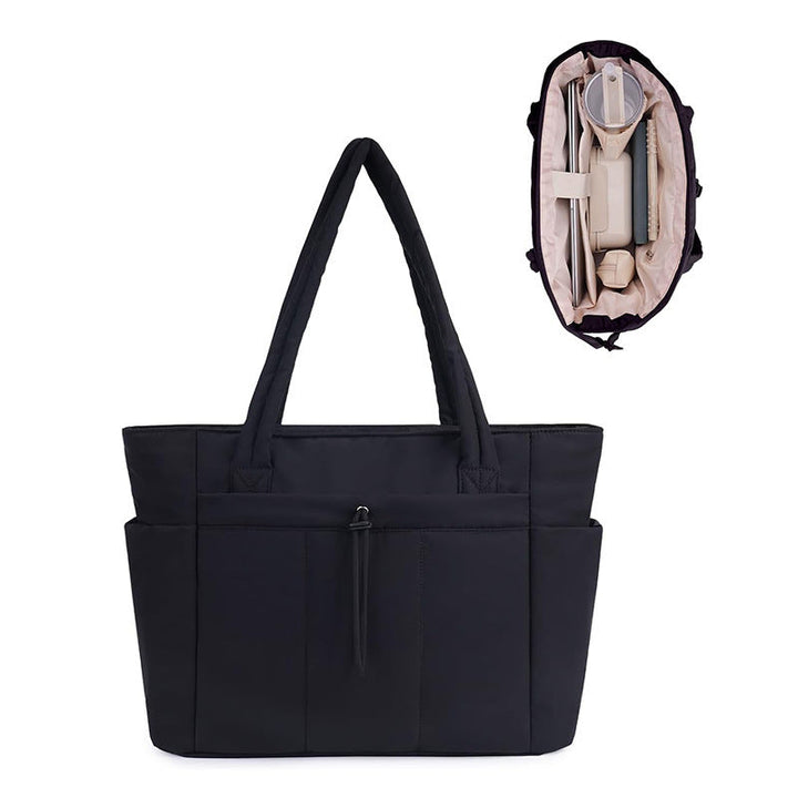 CAROLINE™ - Stylish Insulated Tote Bag with Cup Holder & Laptop Compartment for Travel & Work