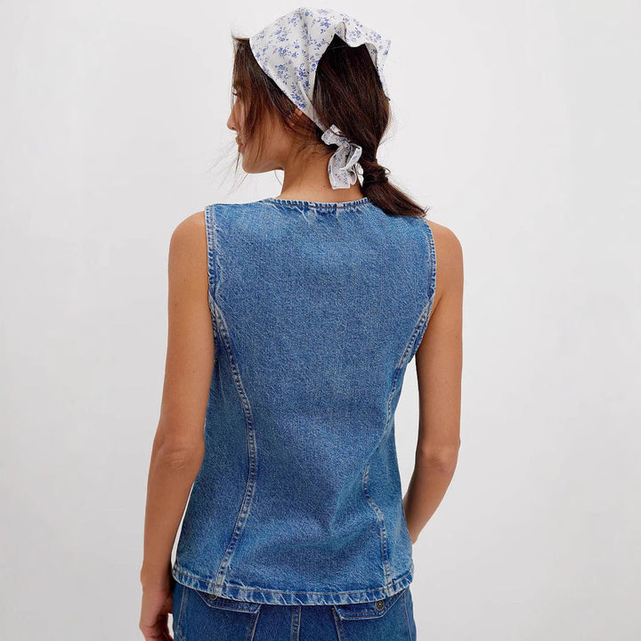 QERIDAD™ - Comfy Button Down Sleeveless Vest
