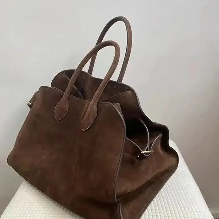 Women's Tote Bag, Vintage Boho Scallop Edge Slouchy