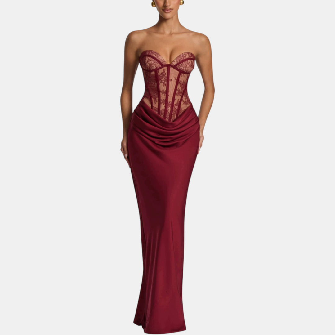 Tube Top Red Lace