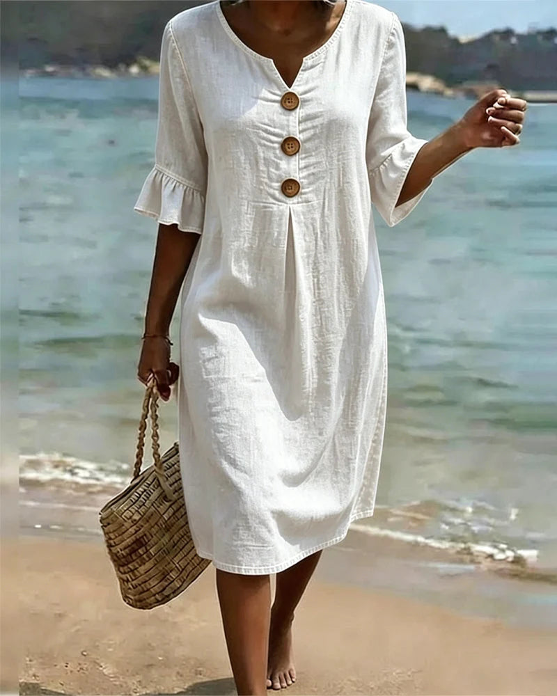 Women's Summer Midi Dress in white