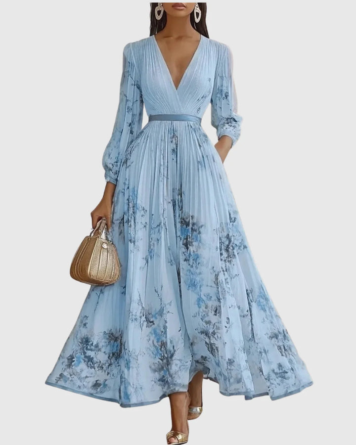 Women's Summer Maxi Dress in blue floral