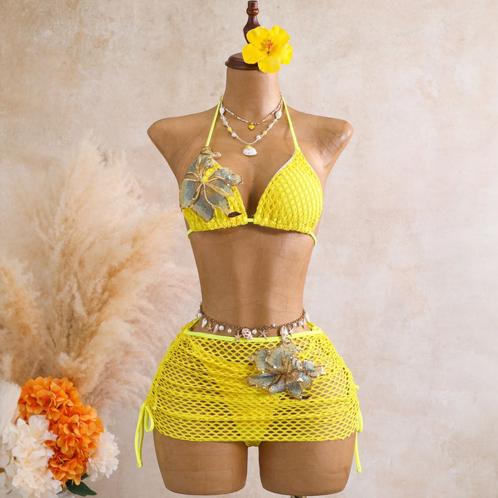 Women's String Bikini in yellow