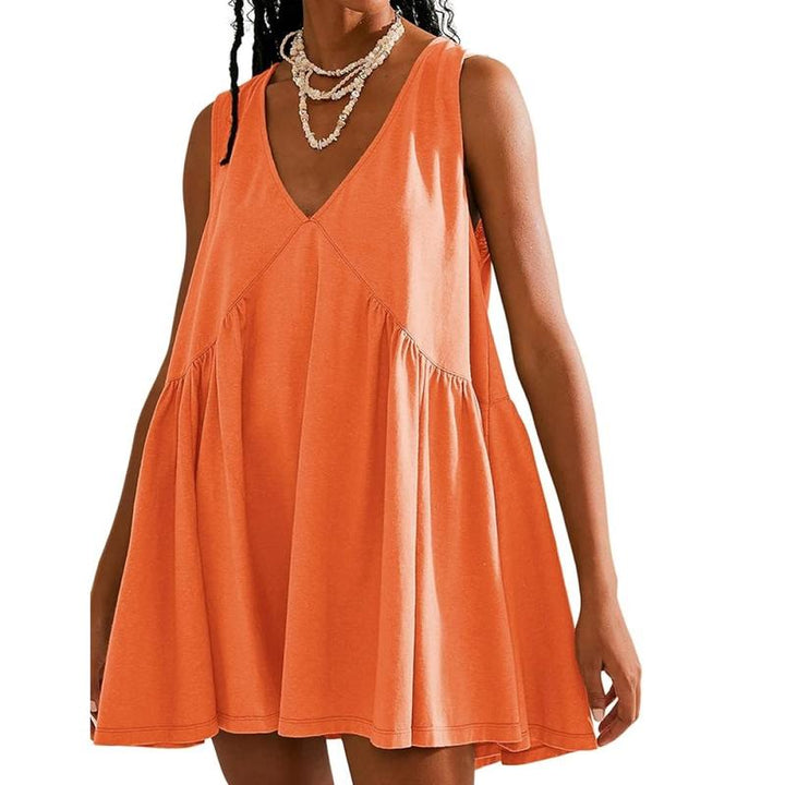DANNA™ - Casual Women’s V-Neck Tank Dress with Flared A-Line