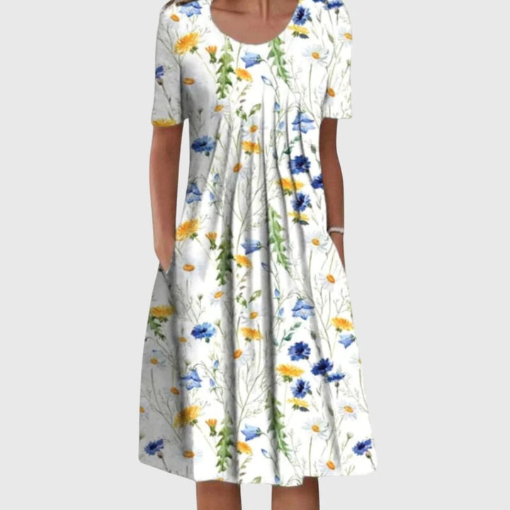 Women's Floral Summer Dress in yellow floral