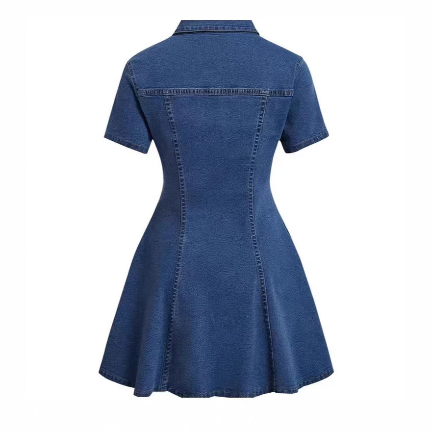 Women's Summer Mini Dress in dark blue