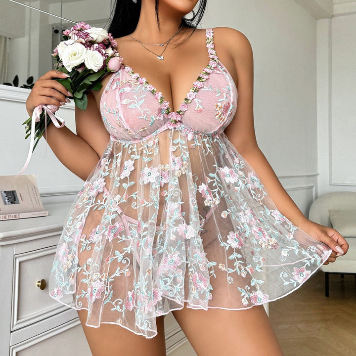Women's Plus Size Sexiest Lingerie, Babydoll Lace See Through