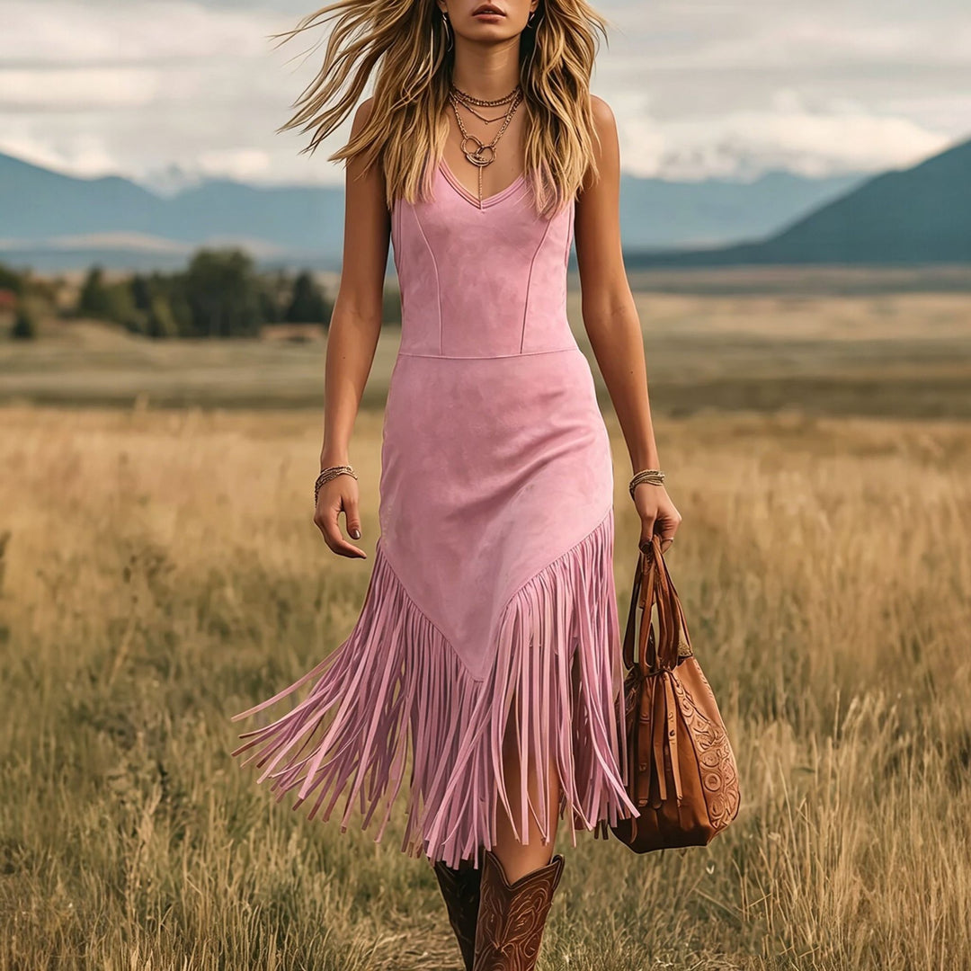 Women's Summer Midi Dress in pink