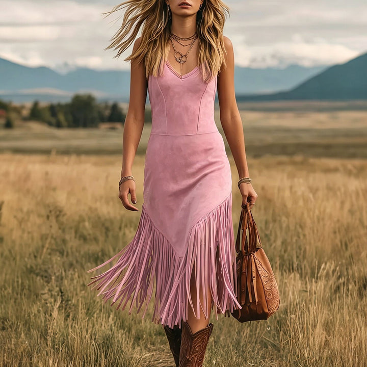 Women's Summer Midi Dress in pink