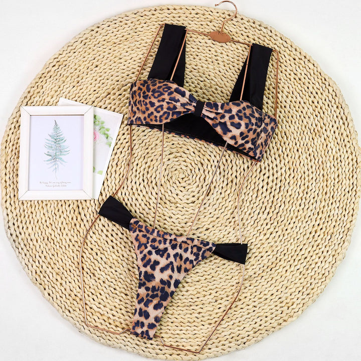 Women's Bandeau Bikini in leopard