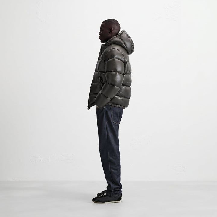 Men's Puffer Jacket, Hooded Quilted Bubble Relaxed Fit